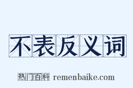 不表反义词是什么意思的图片